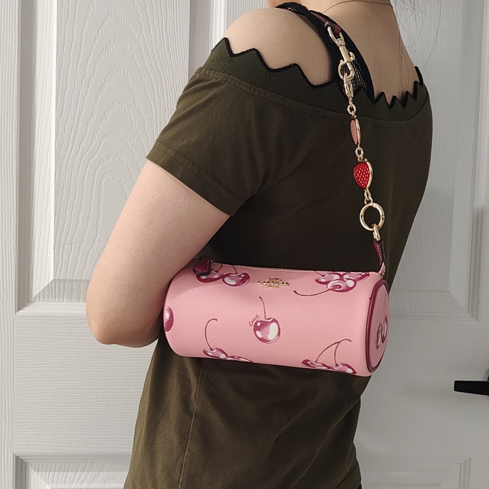 🍒Nolita Barrel Bag With Cherry Print with Free Extender